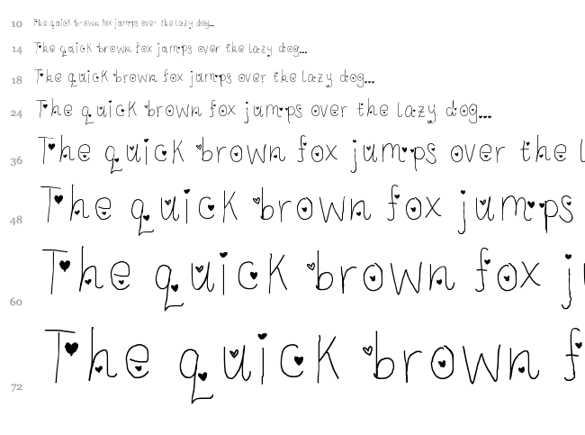 LC Look With Your Heart font waterfall